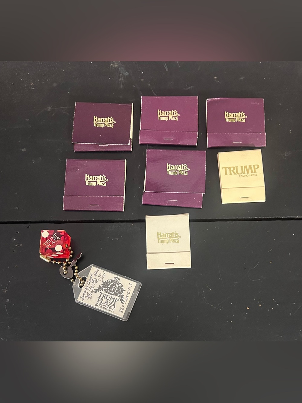 Vintage Harrah’s Trump Plaza Matchbooks Keychain Lot Atlantic City Casino